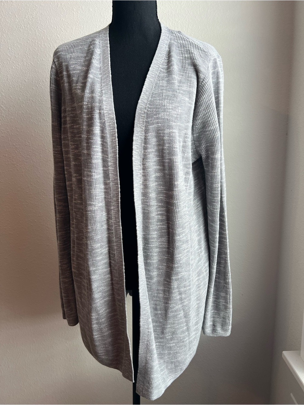 J. Jill NWT Size Medium Heather Gray Lightweight Open Front Cardigan